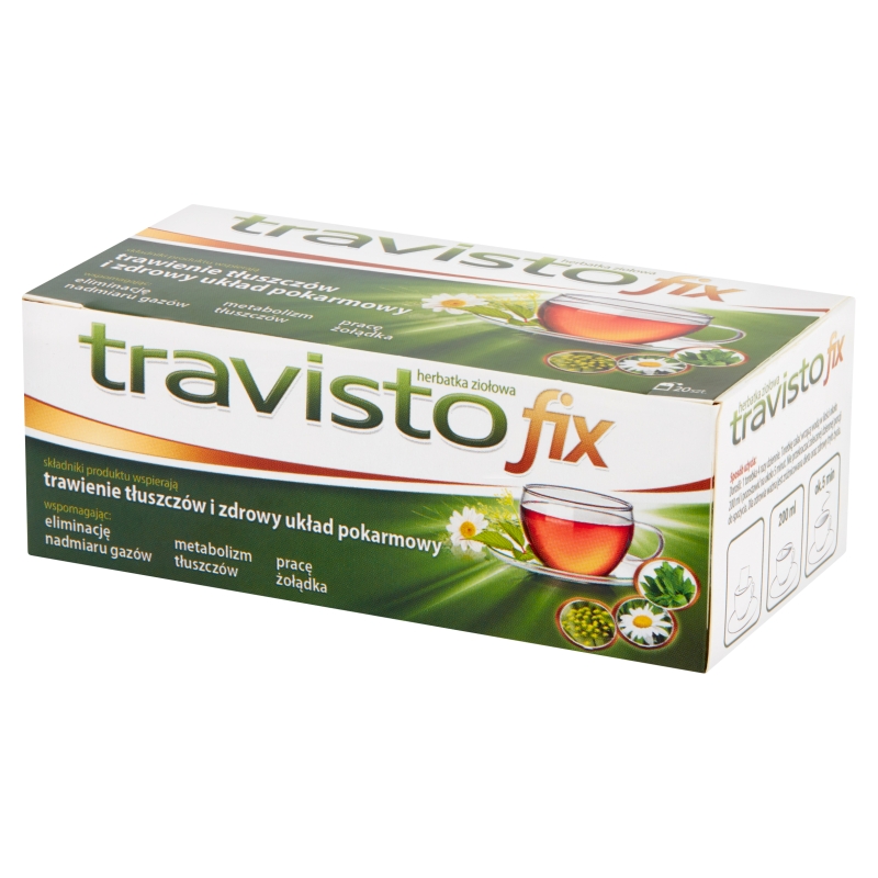 Travisto fix, herbatka ziołowa wspomagająca trawienie, 20 sasz.