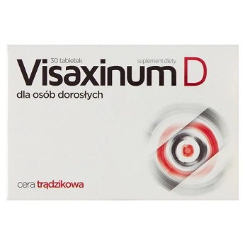 Visaxinum D, tabletki ze składnikami pomagającymi utrzymać zdrowy wygląd skóry, dla osób dorosłych ze skórą trądzikową, 30 szt.