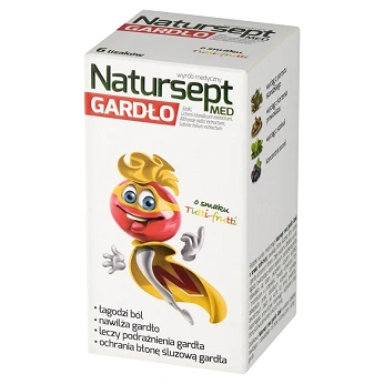Natursept MED Gardło , lizaki na ból gardła u dzieci o smaku tutti-frutti, 6 szt.