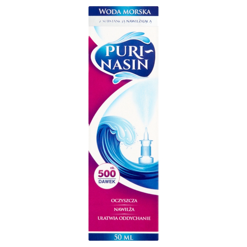 Puri-nasin, spray ułatwiający oddychanie i nawilżający z wodą morską, 50 ml