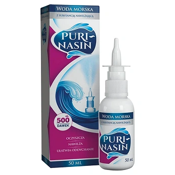 Puri-nasin, spray ułatwiający oddychanie i nawilżający z wodą morską, 50 ml