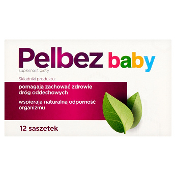 PelBez Baby, proszek ze składnikami wspierającymi odporność i zdrowie dróg oddechowych, 12 sasz.