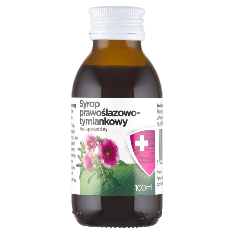 Syrop prawoślazowo-tymiankowy ze składnikami wspierającymi prawidłowe funkcjonowanie gardła, 100 ml