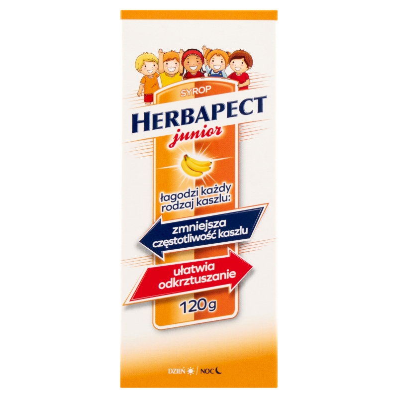 Herbapect Junior, syrop na kaszel dla dzieci o smaku bananowym, butelka 120 g
