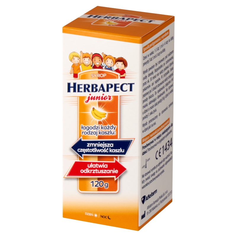 Herbapect Junior, syrop na kaszel dla dzieci o smaku bananowym, butelka 120 g