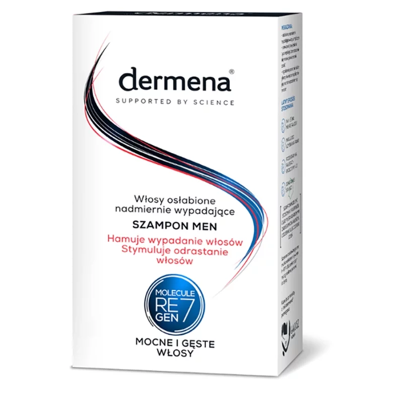 Dermena Men Szampon hamujący wypadanie włosów, stymulujący ich odrastanie u mężczyzn, butelka 200 ml