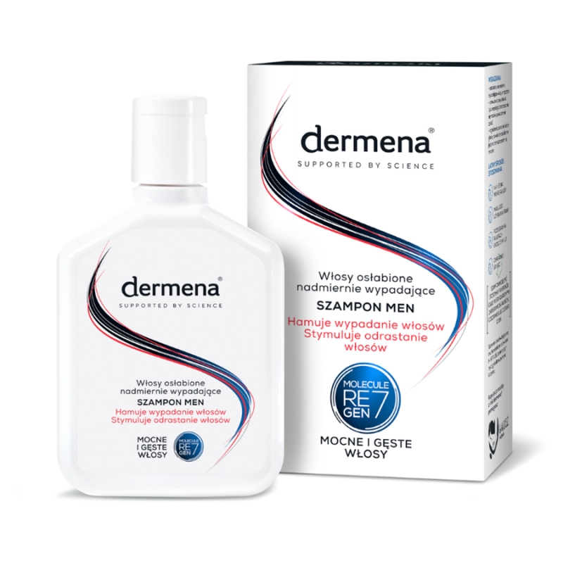 Dermena Men Szampon, hamujący wypadanie włosów, stymulujący ich odrastanie u mężczyzn, butelka 200 ml