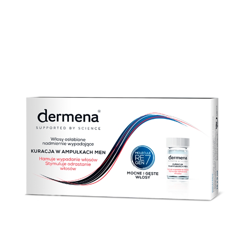 Dermena Men, ampułki hamujące wypadanie włosów, 15 szt.