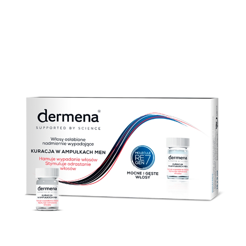 Dermena Men, ampułki hamujące wypadanie włosów, 15 szt.
