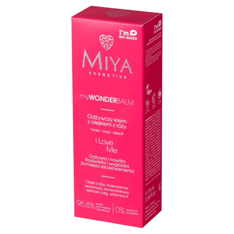 Miya  I Love Me, krem odżywczy z olejkiem z róży, 75 ml