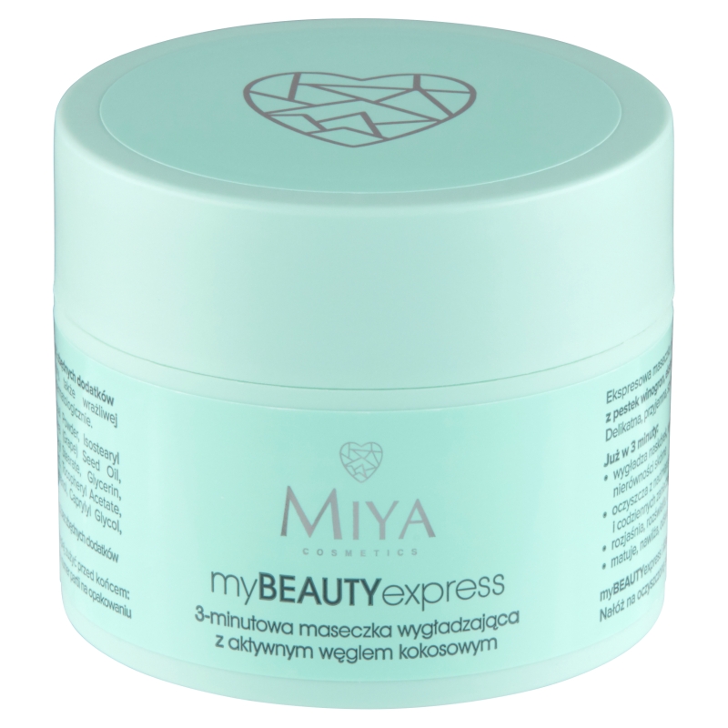Miya myBEAUTYexpress, maseczka 3-minutowa, wygładzająca z aktywnym węglem kokosowym, 50 g