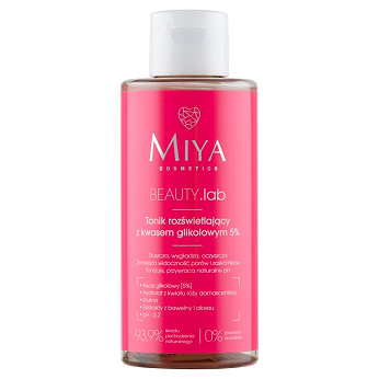Miya BEAUTY.lab, tonik rozświetlający z kwasem glikolowym (5%), 150 ml