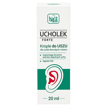Ucholek forte , krople wspomagające leczenie stanów zapalnych ucha, 20 ml