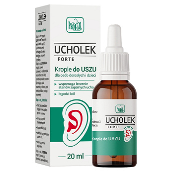 Ucholek forte , krople wspomagające leczenie stanów zapalnych ucha, 20 ml