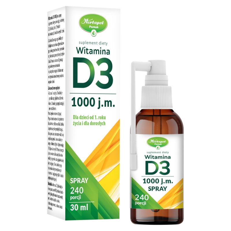 Witamina D3 1000 j.m. , spray dla dzieci i dorosłych, 30 ml