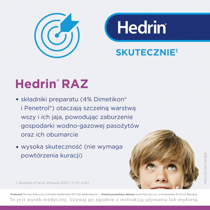 Hedrin RAZ, żel w sprayu na wszawicę, butelka z atomizerem 60 ml