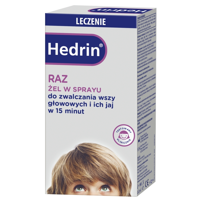 Hedrin RAZ, żel w sprayu na wszawicę, butelka z atomizerem 60 ml