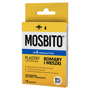 MOSBITO , plastry odstraszające komary i meszki, 12 szt.
