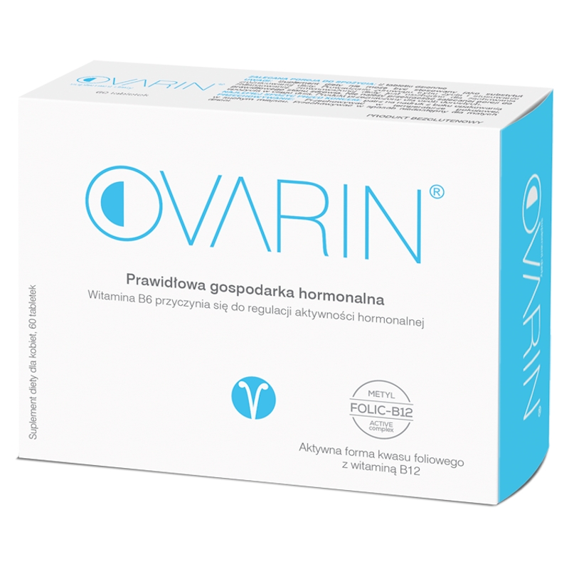 Ovarin tabletki ze składnikami wspomagającymi utrzymanie prawidłowej gospodarki hormonalnej, 60 szt.