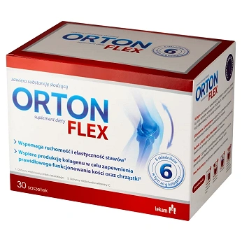 Orton Flex, proszek ze składnikami wspierającymi stawy o smaku czarnej porzeczki, 30 sasz.