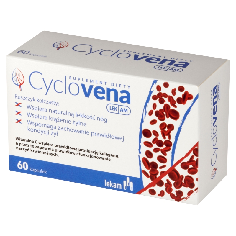Cyclovena, kapsułki ze składnikami wspomagającymi krążenie żylne, 60 szt.