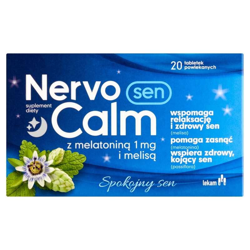 NervoCalm Sen tabletki powlekane ze składnikami ułatwiającymi zasypianie, 20 szt.