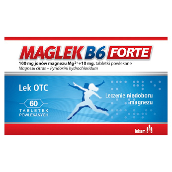 Maglek B6 Forte 100mg Mg2+ + 10mg, 60 tabletek