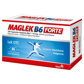 Maglek B6 Forte 100mg Mg2+ + 10mg, 60 tabletek