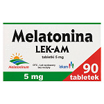 Melatonina LEK-AM 5 mg tabletki z melatoniną wspomagające w zasypianiu, 90 szt.