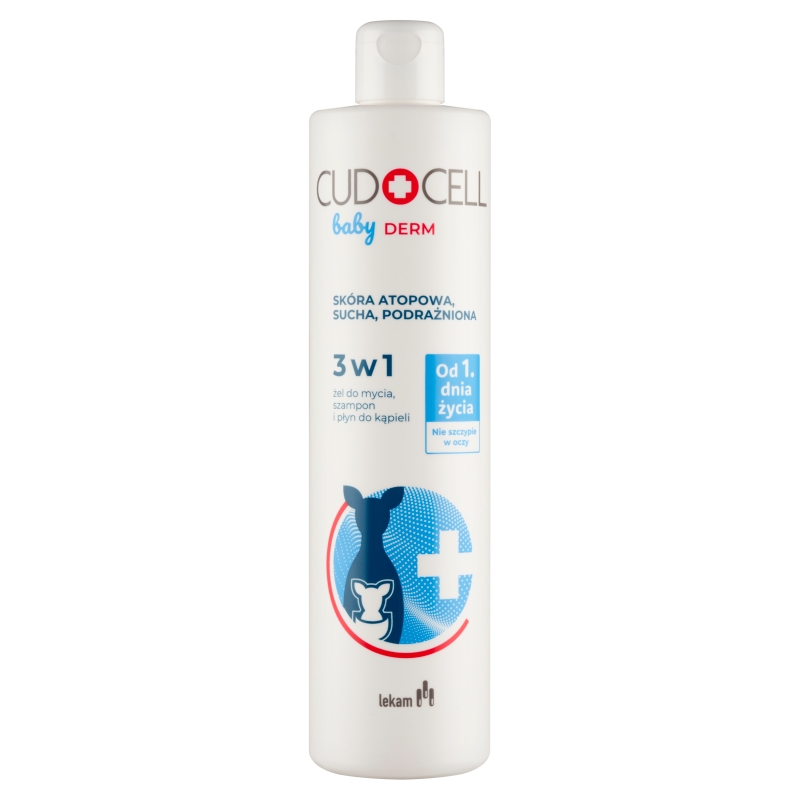 CELTHER POLSKA CUDOCELL Baby Derm, żel do mycia, szampon i płyn do kąpieli, 3w1, 400 ml — Składniki i ocena