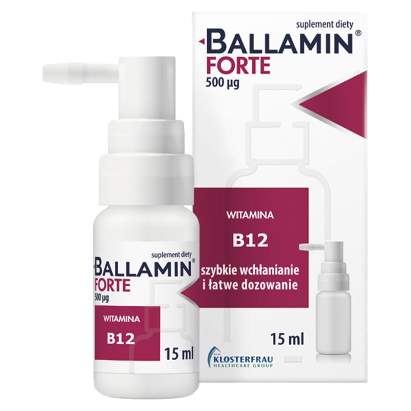 Ballamin Forte, spray doustny z witaminą B12, 15 ml