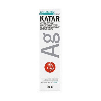 Nanobiotic Med. Silver Katar, spray zapewnia ochronę antybakteryjną nosa i zatok oraz wspomaga leczenie kataru, 30 ml