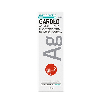 Nanobiotic Med Silver Gardło , spray wspomagający zwalczanie infekcje bakteryjne gardła, 30 ml