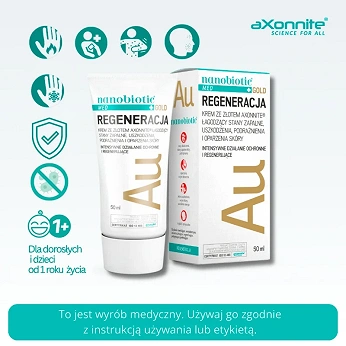 Nanobiotic Gold Skin Repair, krem łagodzący ze złotem, 50 ml