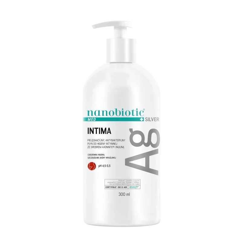Nanobiotic Med Silver Intima płyn do higieny intymnej ze srebrem aXonnite i inuliną, 500 ml