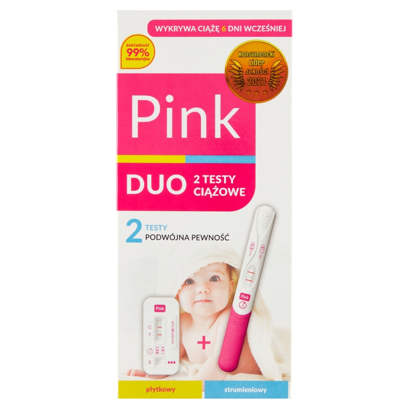 Pink Duo test strumieniowy, 1 szt. + test płytkowy, 1 szt.
