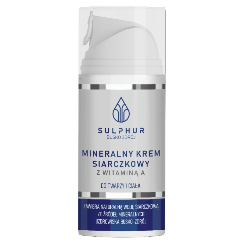 Sulphur, krem mineralny siarczkowy z witaminą A do twarzy i ciała, 100 ml