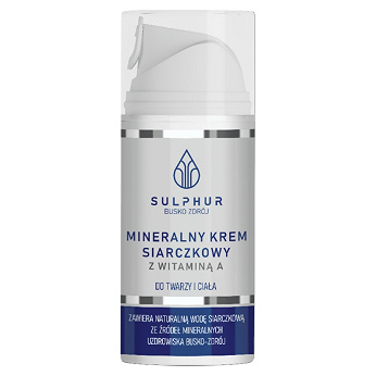 Sulphur, krem mineralny siarczkowy z witaminą A do twarzy i ciała, 100 ml