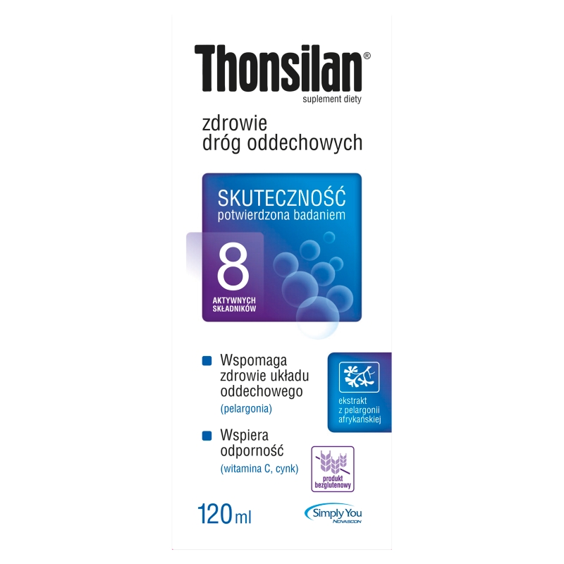 Thonsilan, syrop ze składnikami wspierającymi odporność, 120 ml