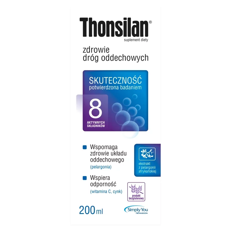 Thonsilan, syrop na prawidłowe funkcjonowanie dróg oddechowych dla dzieci, 200 ml