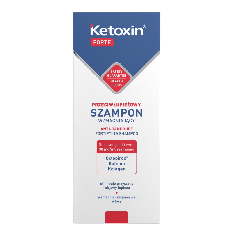 Ketoxin Forte, szampon przeciwłupieżowy wzmacniający i regenerujący włosy, 200 ml