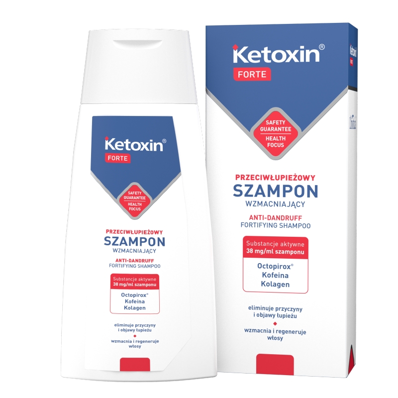 Ketoxin Forte, szampon przeciwłupieżowy wzmacniający i regenerujący włosy, 200 ml