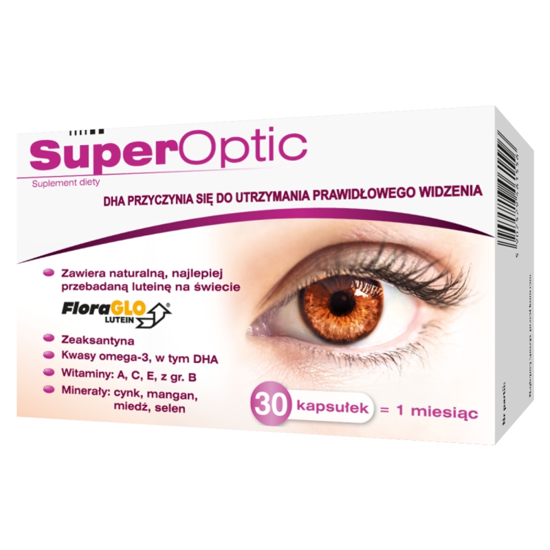 SuperOptic, kapsułki ze składnikami wspierającymi prawidłowe widzenie, 30 szt.