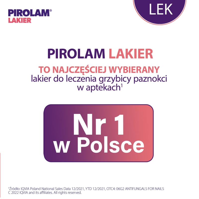 Pirolam Lakier, lakier leczniczy na grzybicę paznokci, butelka 4 g