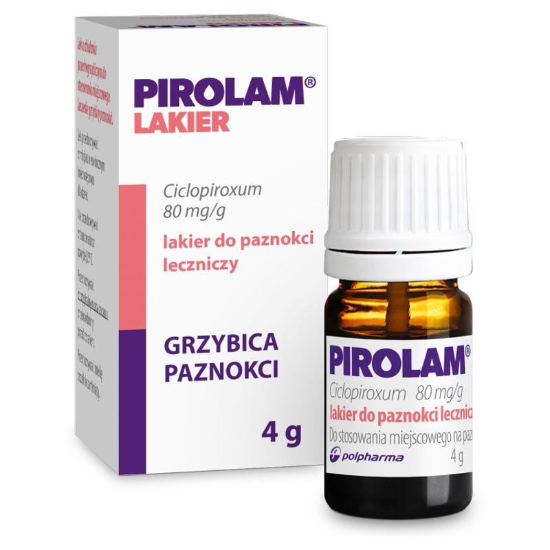 Pirolam Lakier, lakier leczniczy na grzybicę paznokci, butelka 4 g