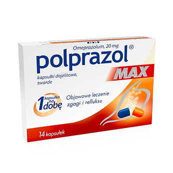 Polprazol Max , kapsułki dojelitowe na zgagę i refluks, 14 szt.
