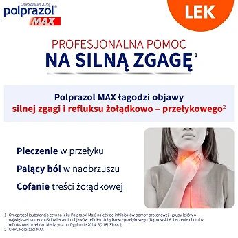 Polprazol Max , kapsułki dojelitowe na zgagę i refluks, 14 szt.