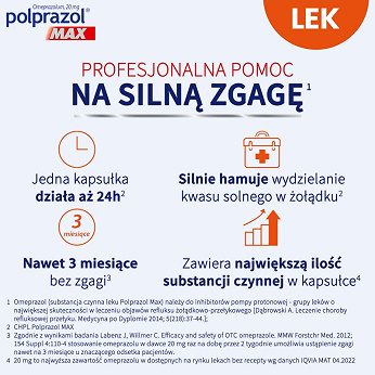 Polprazol Max , kapsułki dojelitowe na zgagę i refluks, 14 szt.