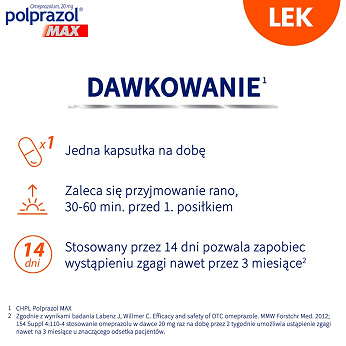 Polprazol Max , kapsułki dojelitowe na zgagę i refluks, 14 szt.