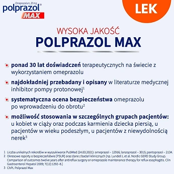 Polprazol Max , kapsułki dojelitowe na zgagę i refluks, 14 szt.